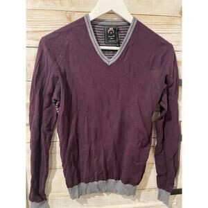 Piazza Itala Mens Burgandy and Gray Sweater Size S‎